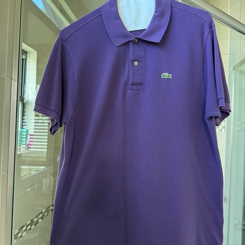 Men's Lacoste Classic Pique Polo Shirt-Size XL-(EU6)-purple